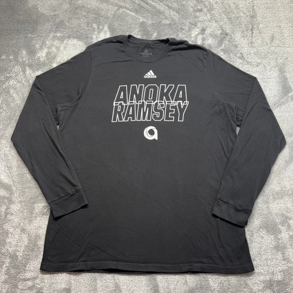Adidas Long Sleeve‎ Tee Men XL Black Good Anoka Ramsey Graphic Shirt